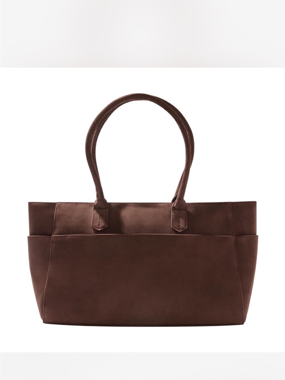 Mali + Lili Chocolate Brown Faux Suede Tote